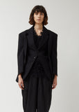Wool Polyester Tweed Thick Gabardine Jacket
