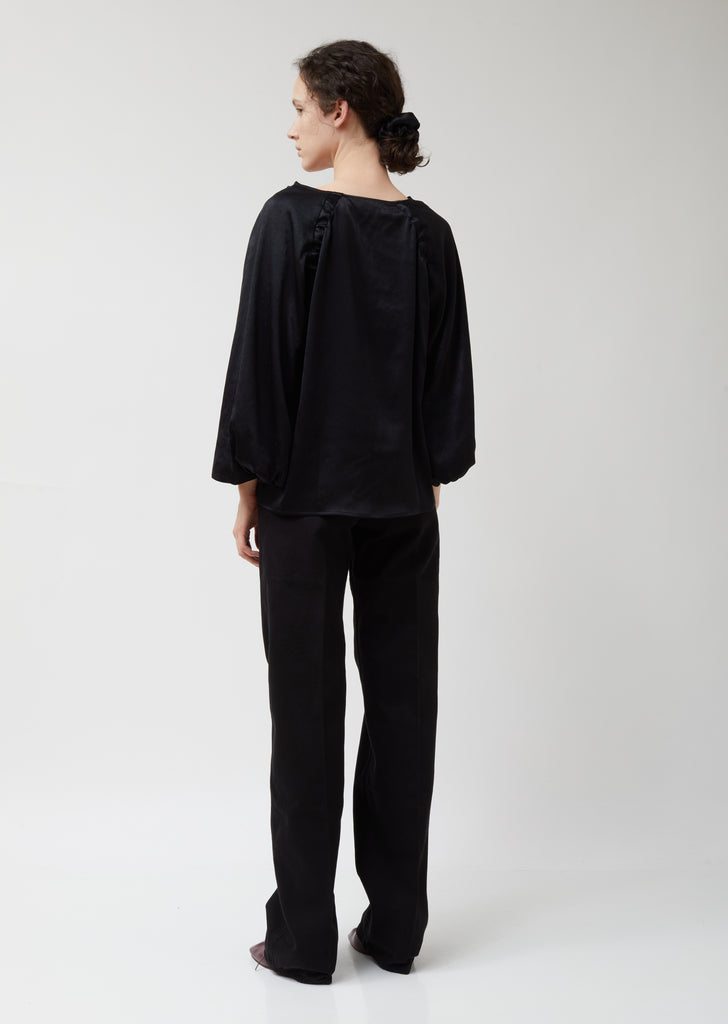 Satin Loose Collar Top