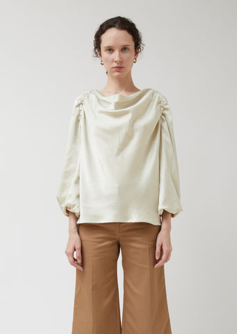 Satin Loose Collar Top