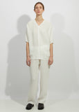 Linen Gauze V-Neck Top