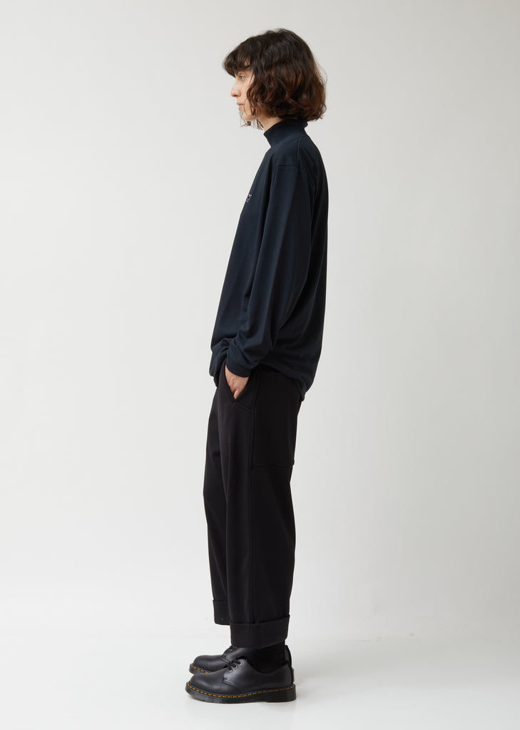 Synthetic Jersey Mock Neck Tee