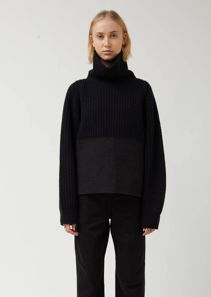 Turtleneck with Garment Dyed Panel
