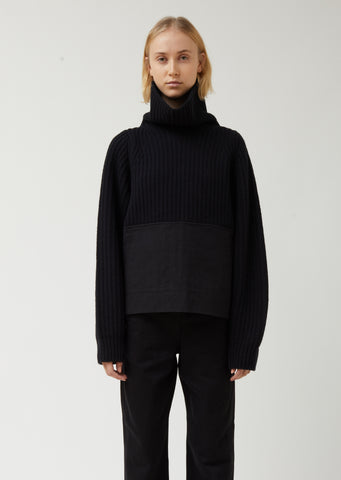 Turtleneck with Garment Dyed Panel