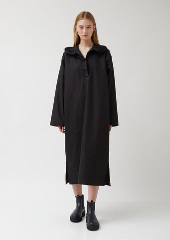 Ducny Ruffled Collar Long Sleeve Dress