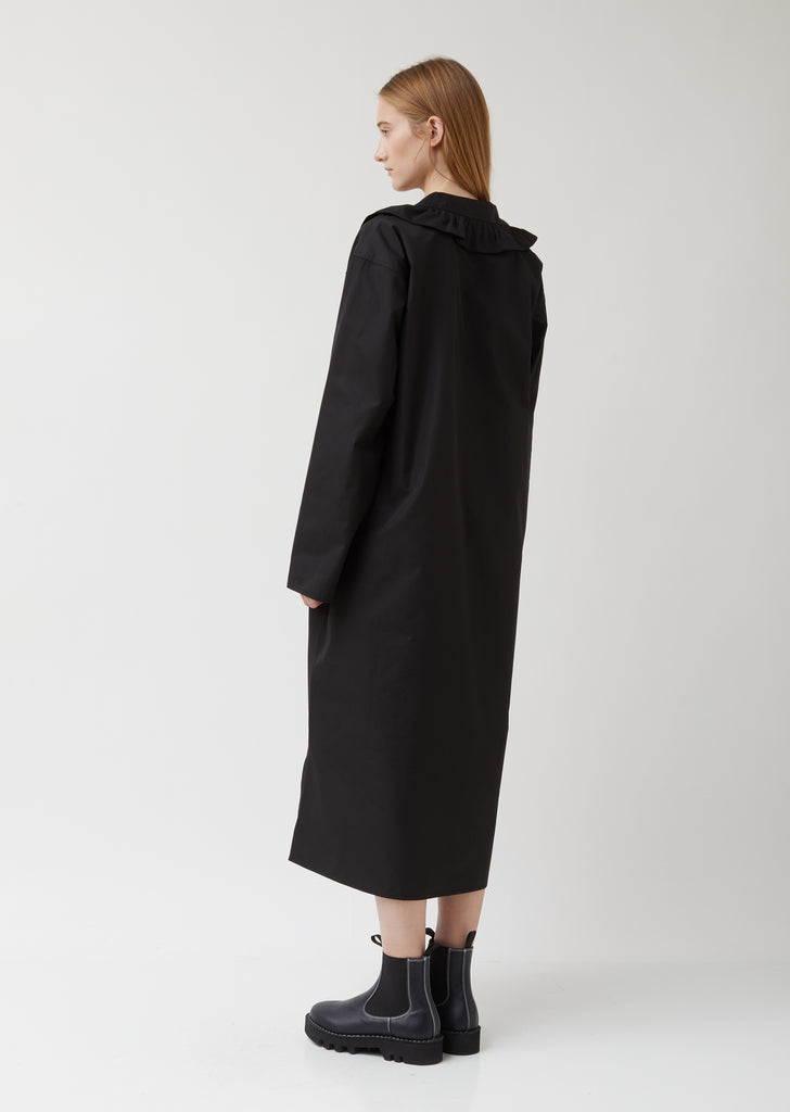 Ducny Ruffled Collar Long Sleeve Dress