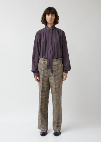 Graph Plaid Twill Side Tab Trouser