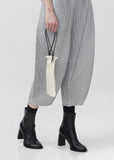 Curved Heel Leather Ankle Boots
