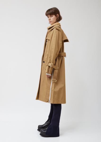 Wool Melton x Cotton Coat – La Garçonne