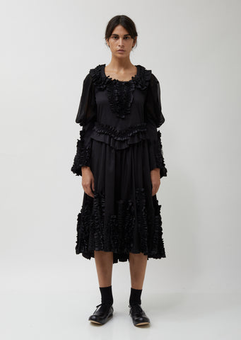 Cotton Satin x Polyester Georgette Dress
