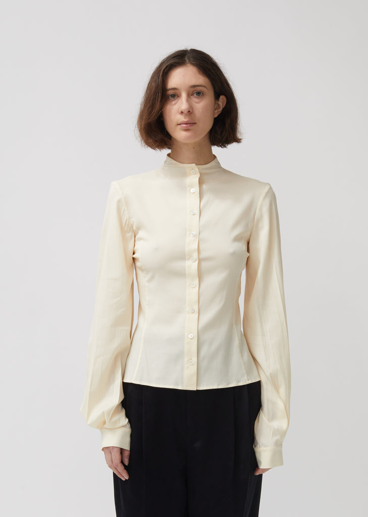 Stretch Silk & Wool Second Skin Blouse