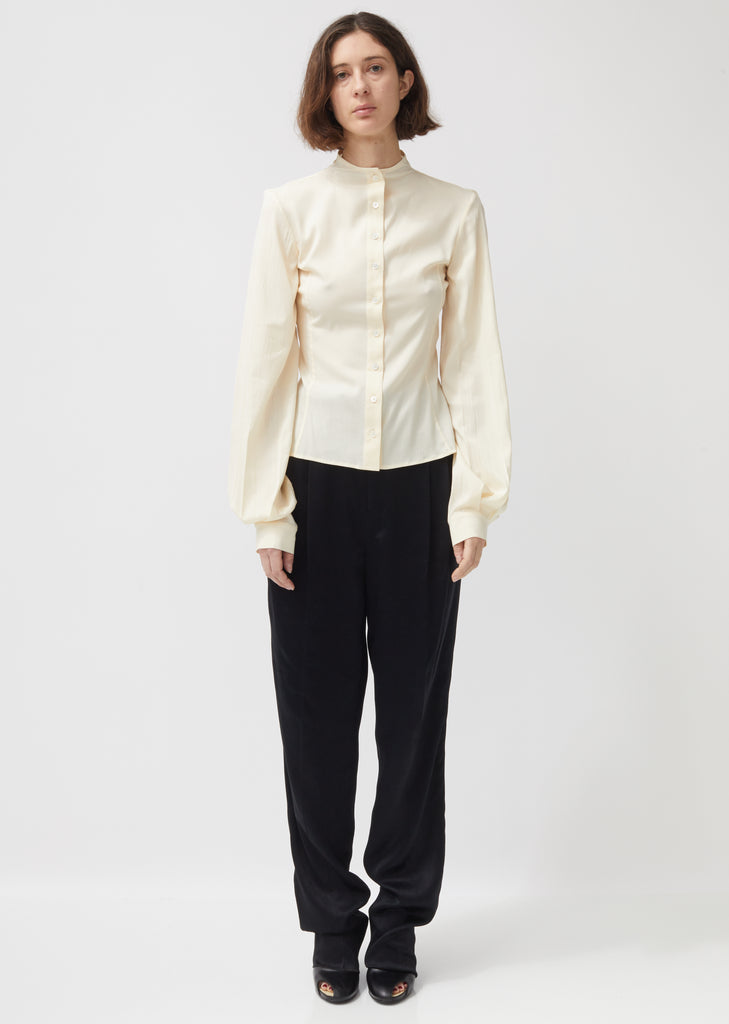 Stretch Silk & Wool Second Skin Blouse