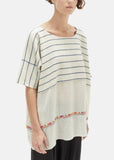 Striped Wool Embroidered Top