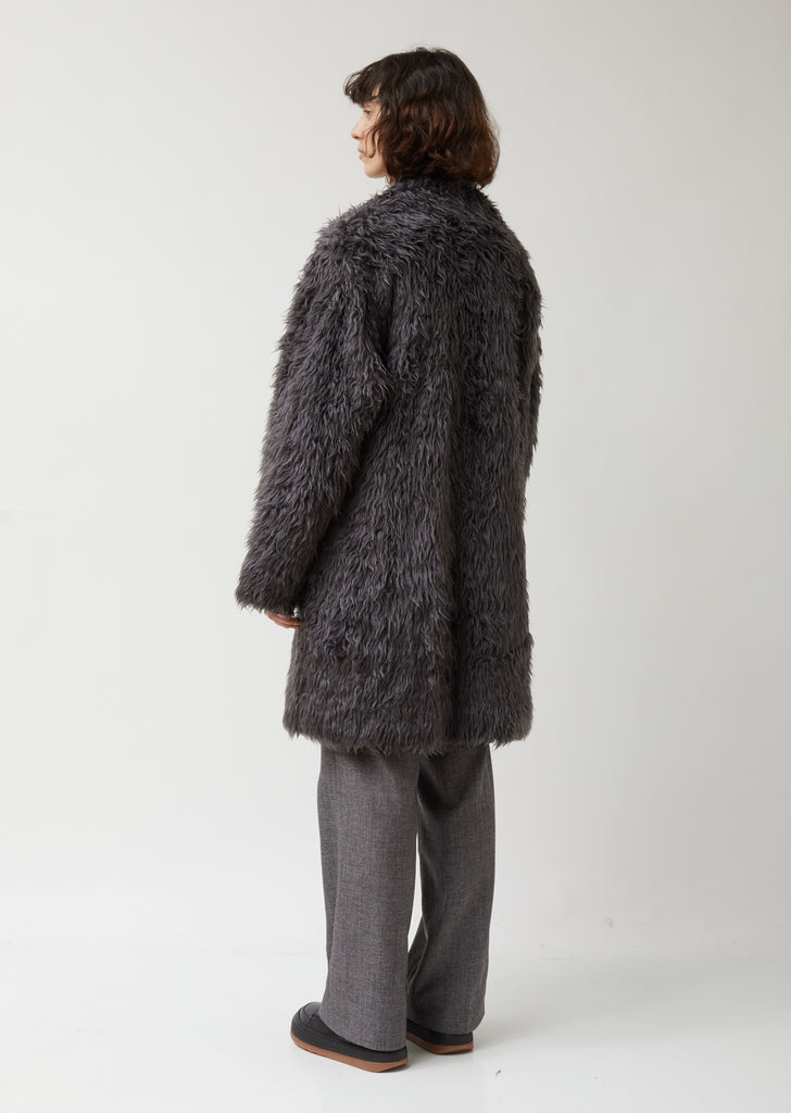 Fur V Neck Coat