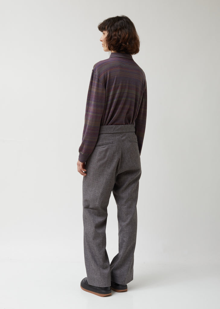 Elastic Poly Tweed Side Tab Trouser