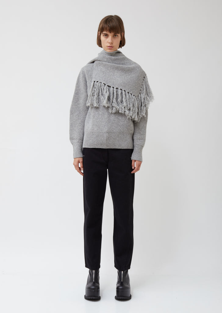 Wool Pullover with Scarf