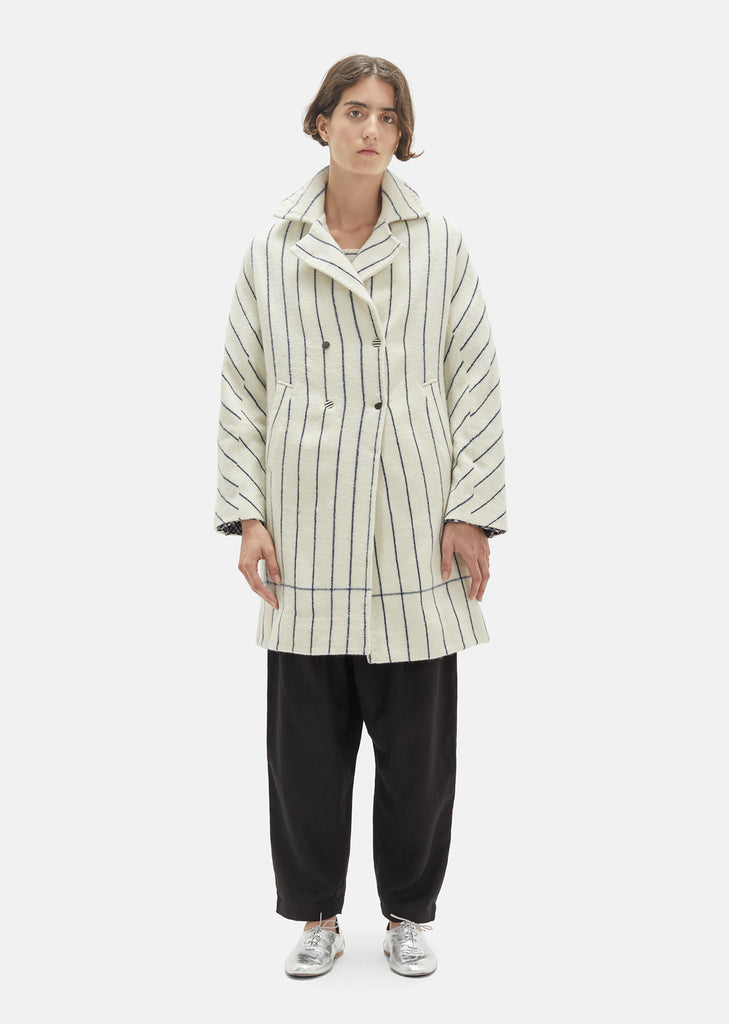 Striped Wool Double Breasted Jacket