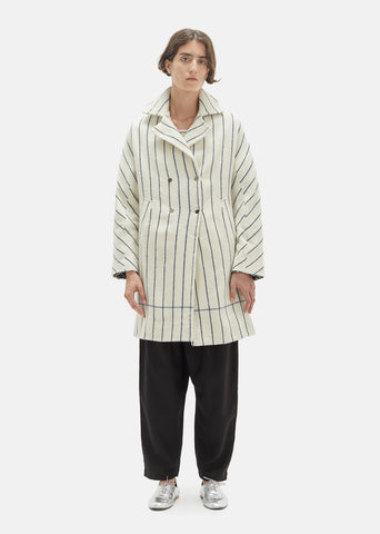 Striped Wool Double Breasted Jacket