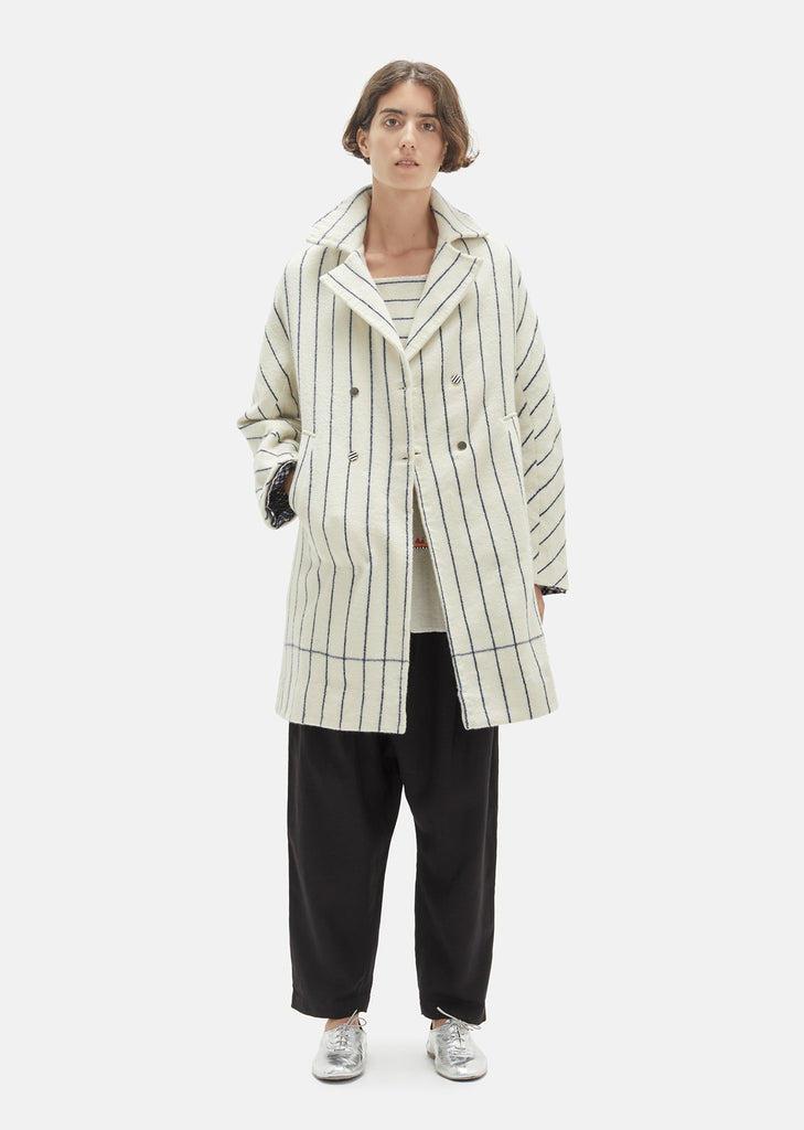 Striped Wool Double Breasted Jacket