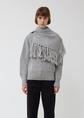 Wool Pullover with Scarf