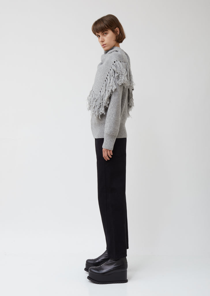 Wool Pullover with Scarf