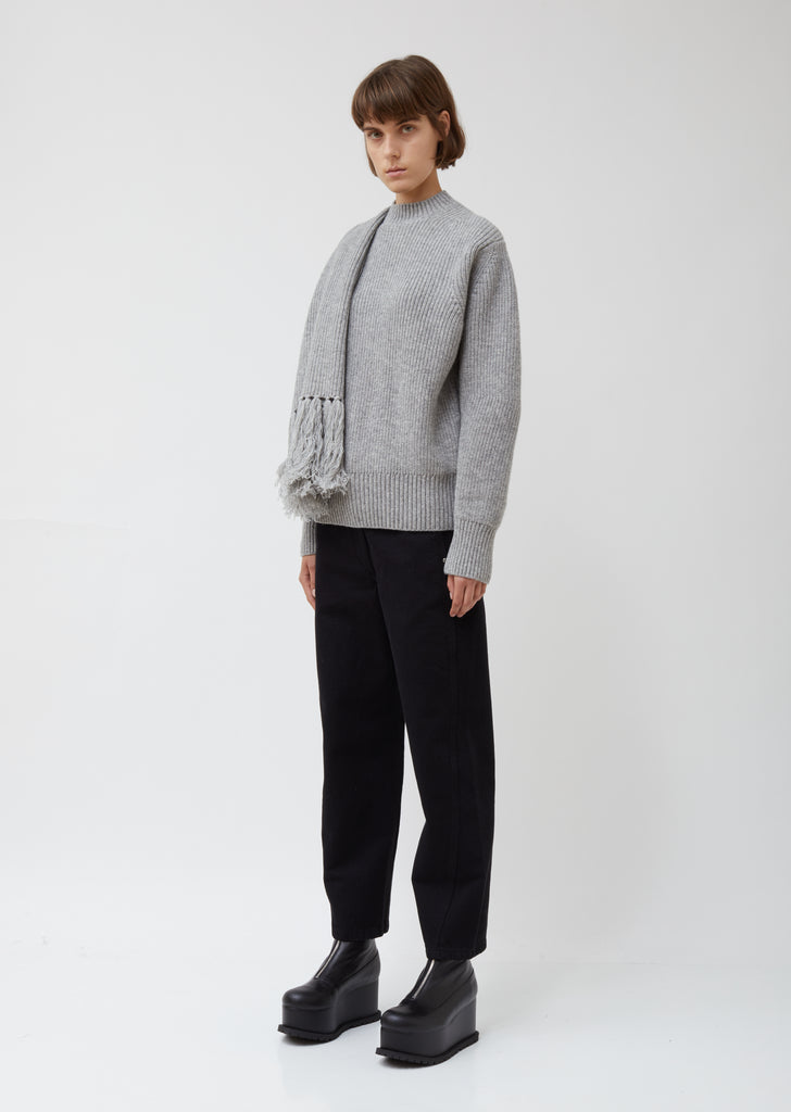 Wool Pullover with Scarf