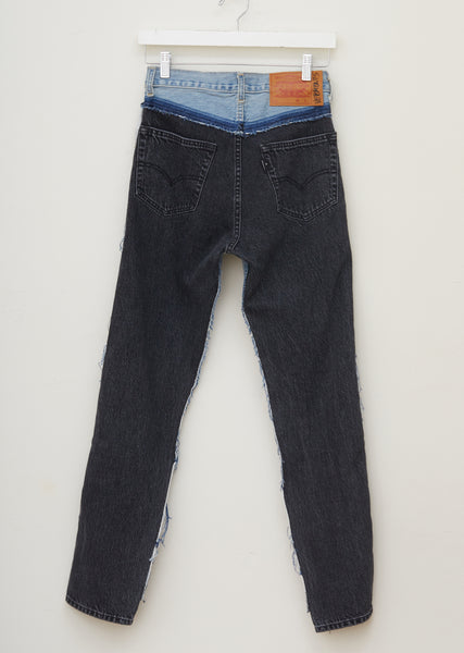 VETEMENTS x Levis Reworked Zip Denim in Black | FWRD