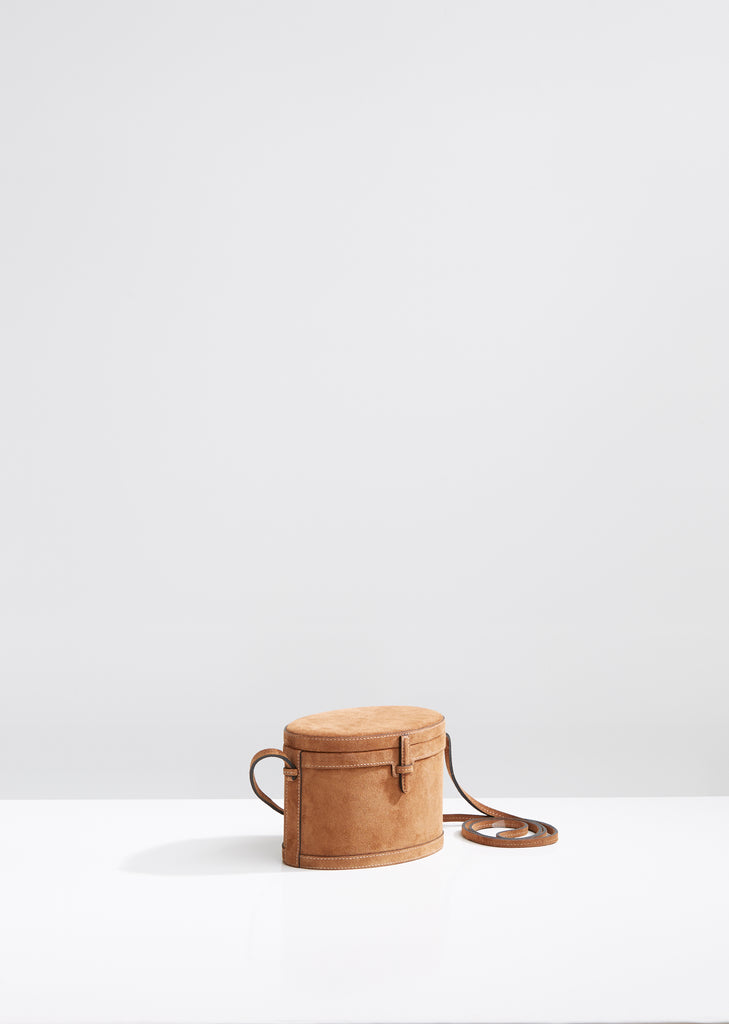 Suede Round Mini Trunk Bag