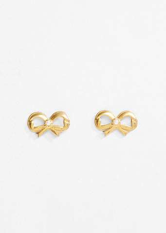 Bow with Pearl Earrings