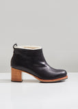 Braided Shearling Mid Heel Boots