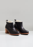 Braided Shearling Mid Heel Boots