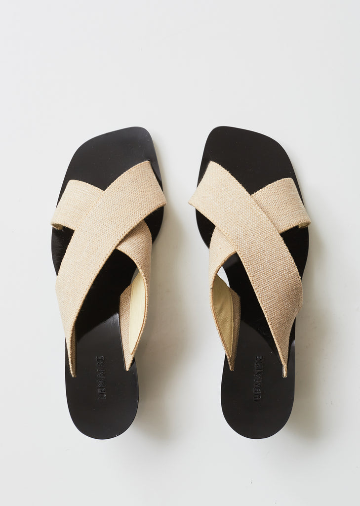 Canvas Cross Strap Sandals