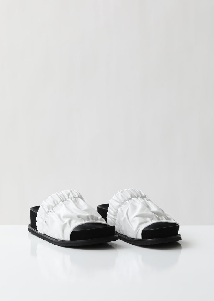 Platform Leather Slides