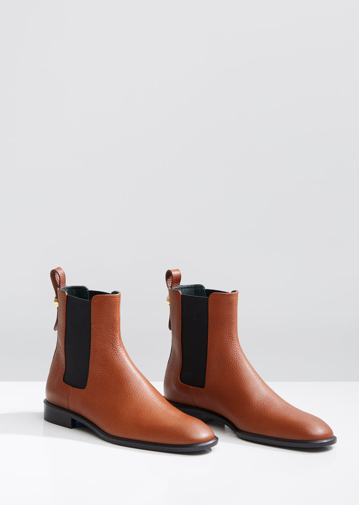 Grained Leather Chelsea Boots