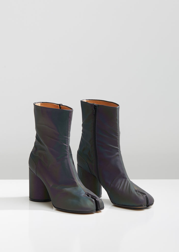 Iridescent Tabi Ankle Boots