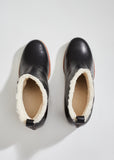 Braided Shearling Mid Heel Boots