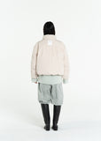 Vegan Leather Reversible Down Puffer — Beige