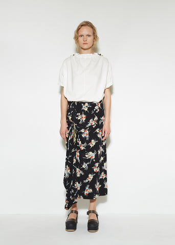 Drawstring Gathered Skirt