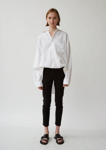 Slim Trousers with Back Zipper Hem