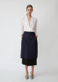 Wool Mohair & Viscose Satin Skirt