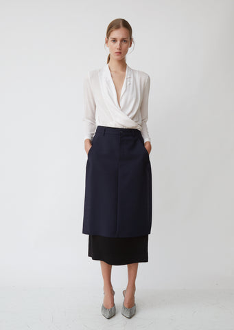 Wool Mohair & Viscose Satin Skirt