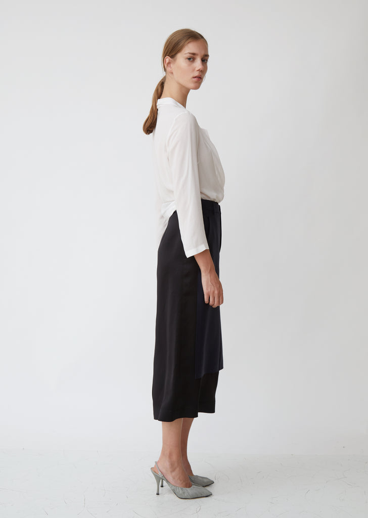 Wool Mohair & Viscose Satin Skirt