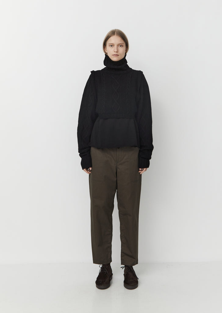 Cropped Wool & Mohair Pullover