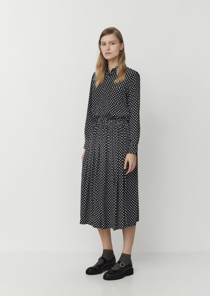 Crepe de Chine Polka Dot Skirt