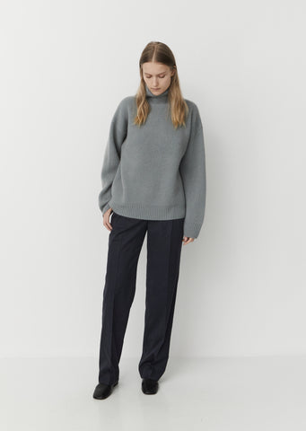 Double Rib Cashmere Turtleneck Sweater