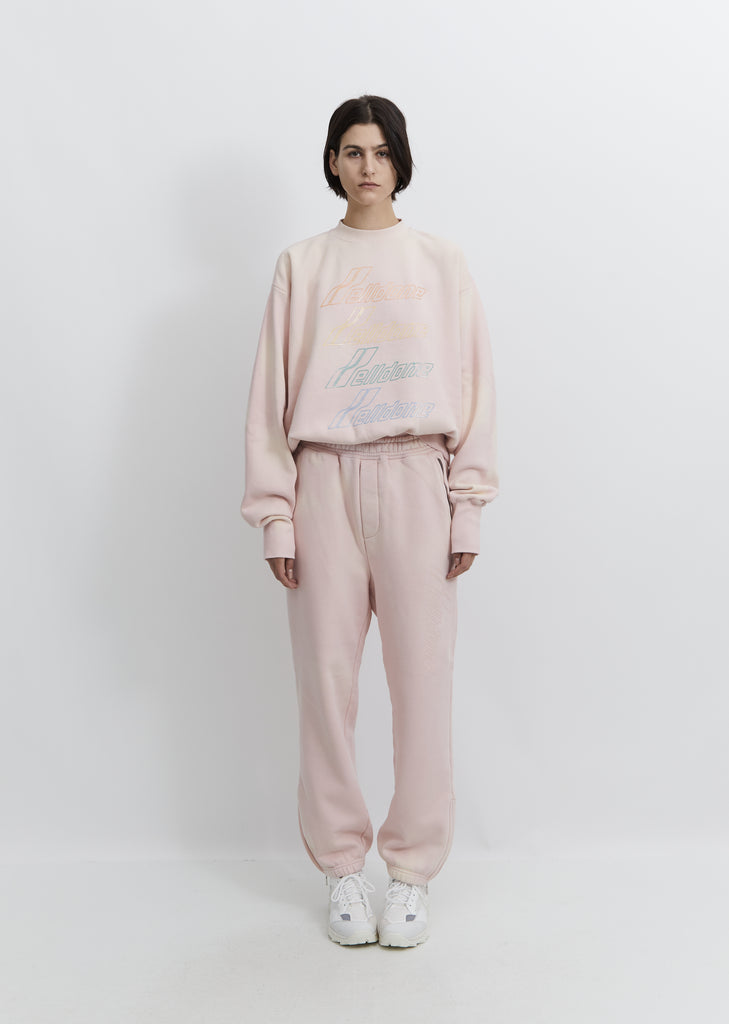 Iridescent Logo Hand-Bleached Zip Lounge Pants