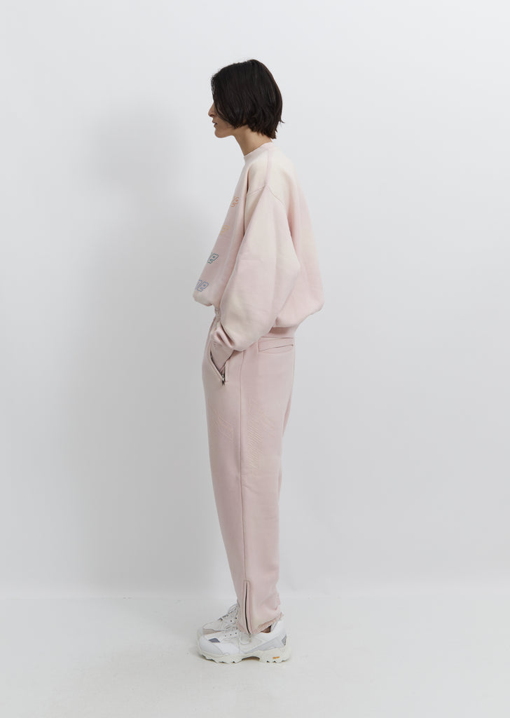 Iridescent Logo Hand-Bleached Zip Lounge Pants
