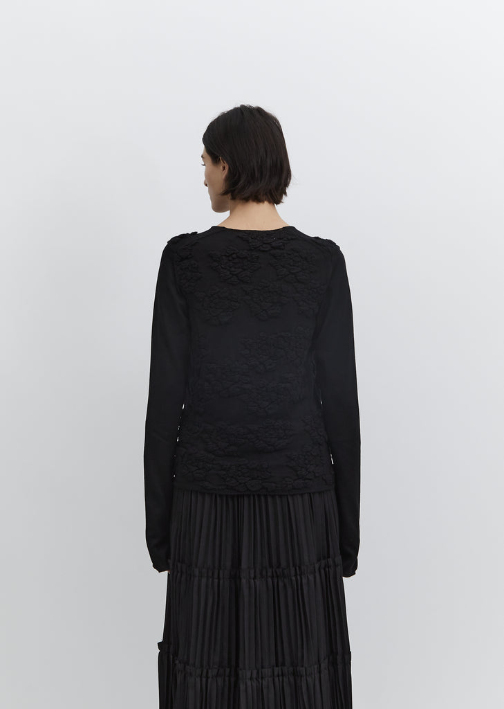 Worsted Wool Jersey Floral Top