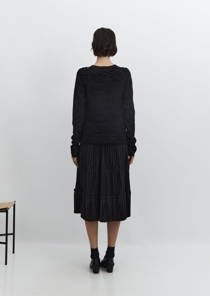 Tier Oxford Pleated Skirt