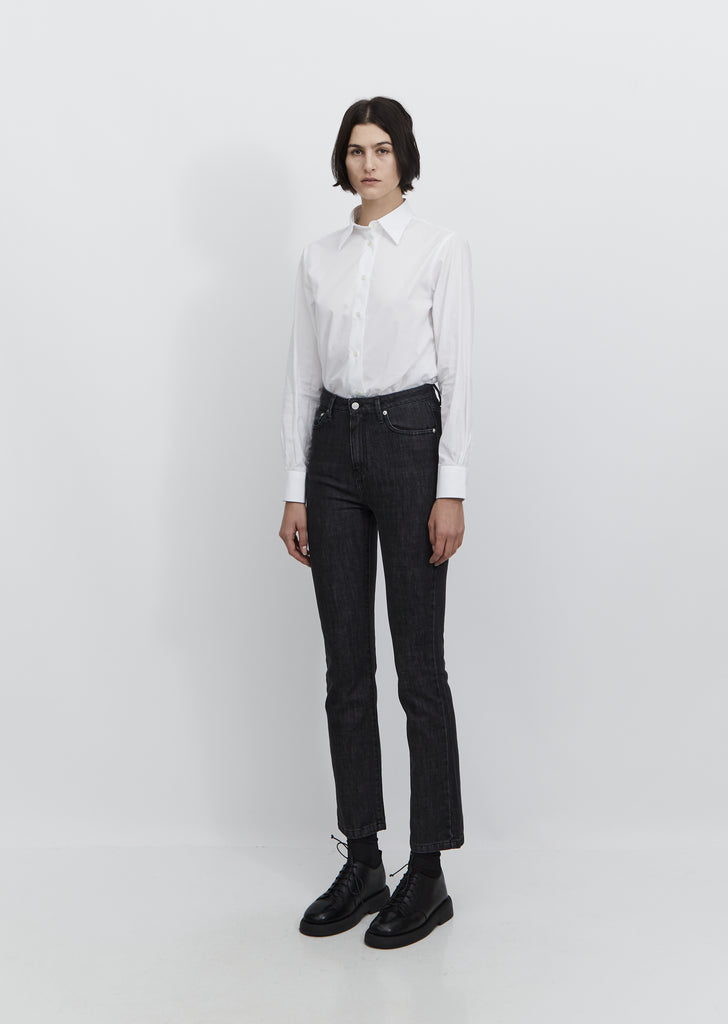 Lilou 5-Pocket Denim Jeans — Faded Black