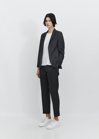 Vanessa Fresco Wool Blazer — Mid Grey